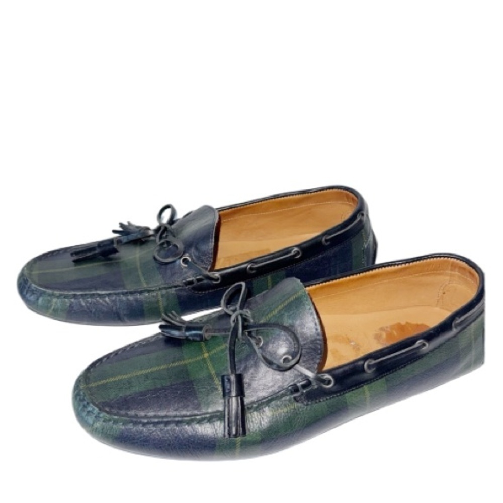 Ralph Lauren Men’s Blackwatch Plaid Leather Driver Loafers Sz 11 Made in Italy - Picture 6 of 12